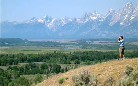 Hank Fischer surveying the Blackrock grazing lease purchase. Teton Park is in the distance.